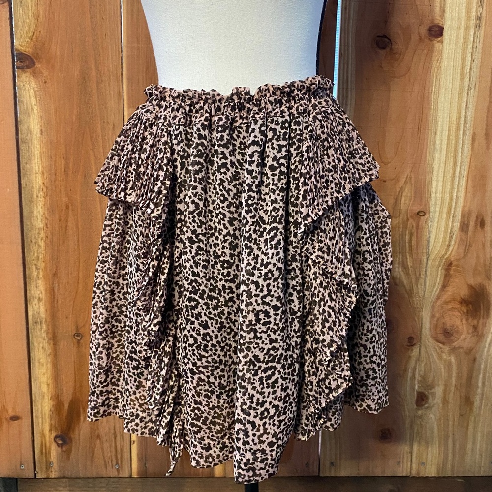 Topshop idol leopard print ruffle mini skirt - Picture 4 of 7